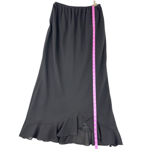 MSK Black Ruffle Midi Skirt - Picture 6 of 8